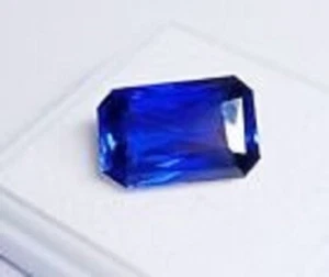 7+ Ct Loose Gemstone Certified Flawless Emerald Cut Natural Blue Sapphire - Picture 1 of 4