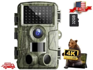 Trail Camera Night Vision 4K Wide-Angle 0.05s Motion IR Waterproof Wildlife 48MP - Picture 1 of 16