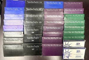 ESTATE LOT! Bulk Lot of U.S. Proof Set Run 1968-2000 ALL OGP/ 33 Sets Total - Picture 1 of 1