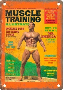 Muscle Training Illustrated Ed Jubinville 12" x 9" Reproduction Metal Sign W55 - Picture 1 of 1