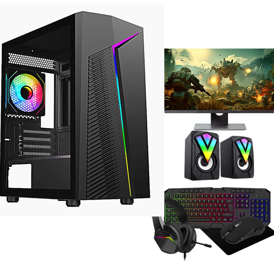 Fast Gaming PC Bundle | Intel Quad Core i7, 16GB, 1TB SSD, NVIDIA GT 730, Win 11 - Image 1 of 4