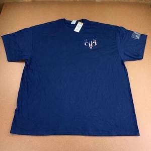 Men's Size 3XL Blue Short Sleeve Patriotic American Born & Bred Graphic Tee - Picture 1 of 10