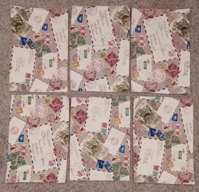 Pottery Barn 2013 | Letters To Santa | Set of 6 Cloth Placemats Christmas Decor - Image 1 of 4