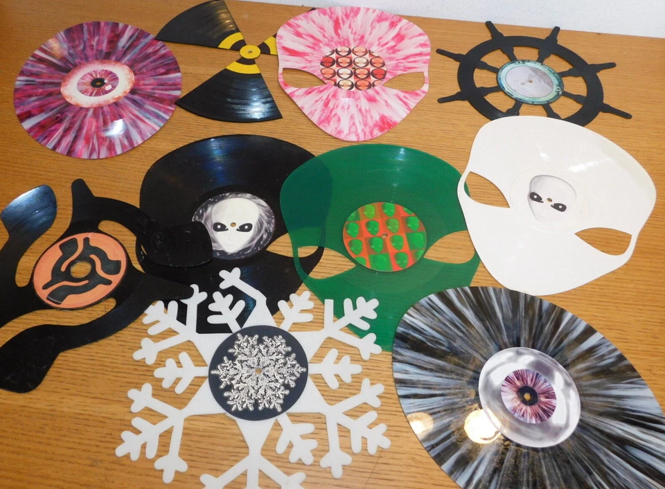 LOT 10 LP DISQUE DECOUPE DJ DESIGN trance electro DECORATION de MUSIQUE MUSICIEN - Photo 1/4