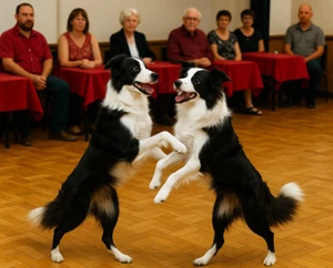 Border Collie Quickstep Dance - art print 8" x 10" - Picture 1 of 1