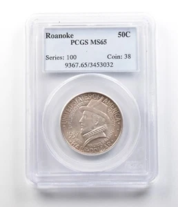 1937 Roanoke Commemorative Half Dollar MS65 PCGS *8994 - Picture 1 of 3