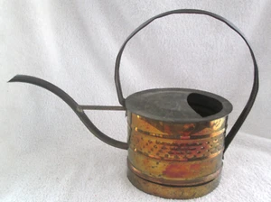 Vintage Long Spout Brass/Copper ~1 Qt. Watering Can / Great Patina - Picture 1 of 5