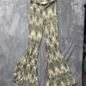 Boho Chevron Bell Bottom Hose Gr. S Retro Flare Stretchy Hippie Festival Y2K - Bild 1 von 11