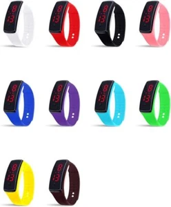 Reloj Pulsera LED Rojo Digital Deportivo Correa Silicona Reloj para Hombres Mujeres Niños Niñas - Imagen 1 de 20
