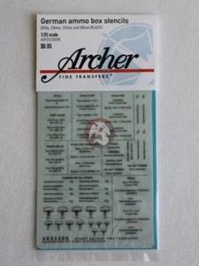 Plantillas de caja de munición alemana Archer 1/35 para cajas de munición sin pintar (negra) AR35300B - Imagen 1 de 1