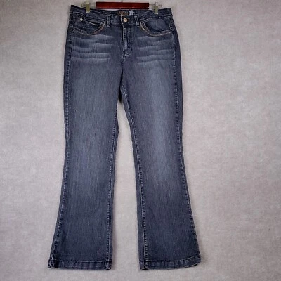 KIKIT Jeans Women's 10 Straight Black Charcoal Wash Embroidered Pockets Casual  - Image 1 of 4