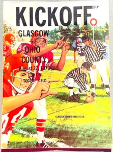 Programa de Juego de Fútbol Americano Glasgow Kentucky GHS 1976 Publicidad De Colección Barren KY - Imagen 1 de 13