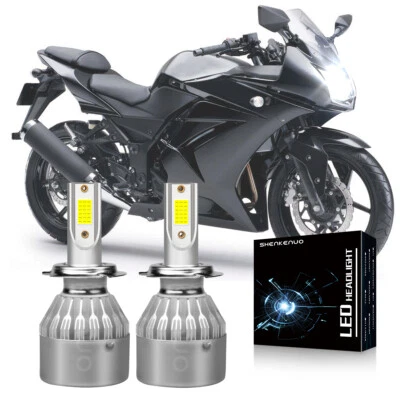 H7 Bombilla Faro LED 6000K Blanco C6 Para Kawasaki Ninja 250 300 650 ZX6R ZX10R Foto 1 de 4
