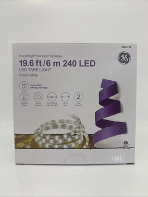 GE Random Sparkle 240-Light 19.6-ft Stay Bright White  LED Christmas Tape Lights - Image 1 of 2