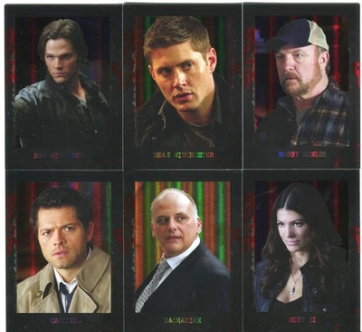 2016 Supernatural Seasons 4-6 Rainbow Foil Parallel Character Bio Card Set C1-C6 - Image 1 of 2