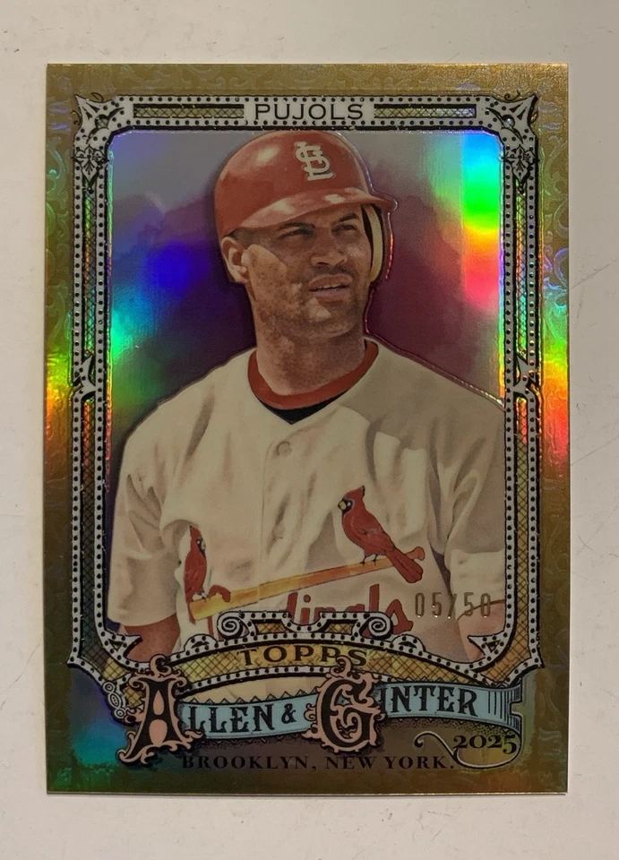 Карта 2025 Topps Allen & Ginter Albert Pujols 1! 🔥 Золотой хром /50 - Изображение 1 из 3