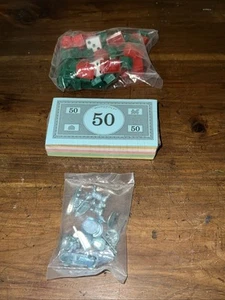 Monopoly Replacement Pieces Parts Money Tokens Dices Houses Hotels NEW & SEALED - Picture 1 of 3