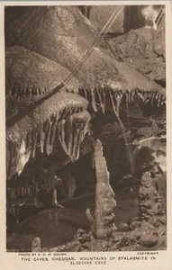 Postal de las cuevas Cheddar montañas de estalagmita en la cueva de Aladino - Imagen 1 de 2