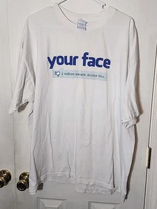 Vintage Y2K Facebook Parody T-Shirt, ‘Your Face’ Men’s 2XL Funny Tee - Picture 1 of 7