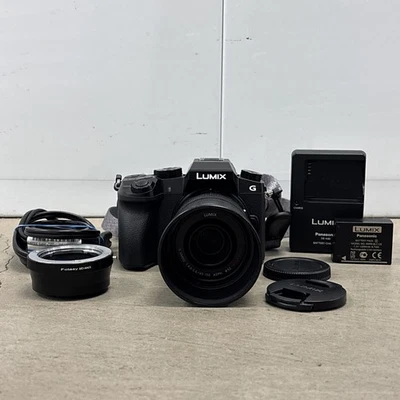 Panasonic Lumix DMC-G7 with 45-150mm 4-5.6 Lens Battery & Charger Hood -TESTED- - Image 1 of 4