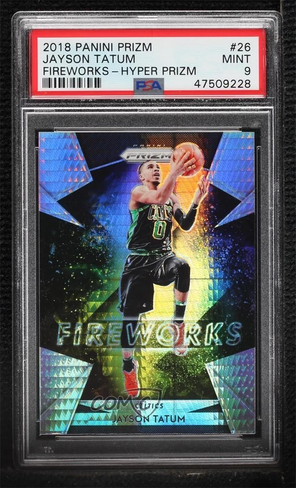 2018-19 Panini Prizm Fireworks Hyper Prizm Jayson Tatum #26 PSA 9 MINT - Image 1 of 2