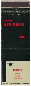 Vintage Matchbook Cover Beebe's Peru Indiana Florsheim Shoes . - Picture 1 of 3