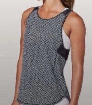 Tanque esculpido Lululemon talla 8 II negro geométrico Foto 1 de 4