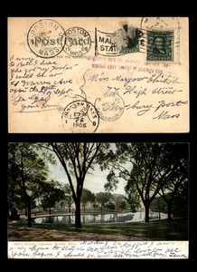 Mayfairstamps US 1906 Boston MA to Newbury Port MA Common Colored Postcard aat_5 - Picture 1 of 2