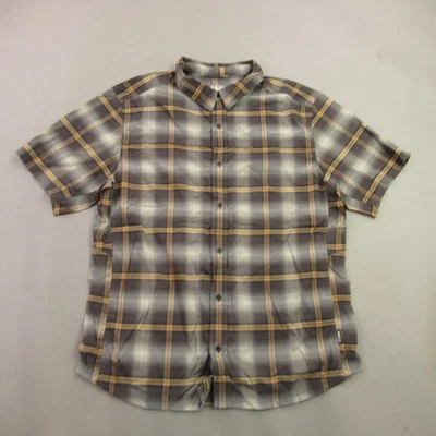 Рубашка мужская REI средняя с коротким рукавом клетчатая легкая с карманом на пуговицах для походов - Изображение 1 из 4