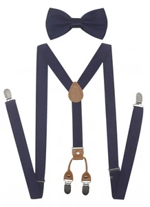Men's Suspenders Bowtie Set Elastic Y Shape Style Women's Suspenders Bowtie F... - Picture 1 of 6
