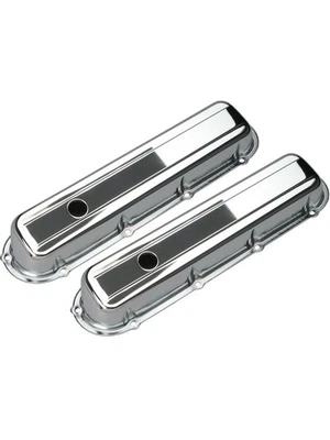 Trans-Dapt Valve Cover Stock Height Breather Holes Steel Chrome Cadillac (9521) - Image 1 of 4