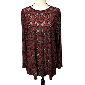 Vintage DB Sport Damen transparente Samt Ausbrenner Bluse Fairy Whimsigoth Y2K Lg - Bild 1 von 16