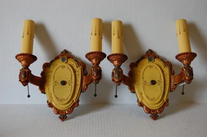 4 Apliques de Pared Antiguos A Juego Acertijo Años 20 Deco Renacimiento Neoclásico 2 Pares - Imagen 1 de 5