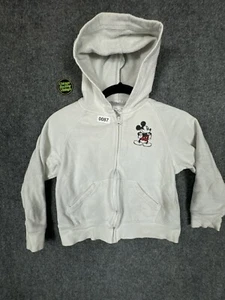Vintage Walt Disney World Mickey Mouse Hoodie Sweater Girls Size 7/8 White Youth - Picture 1 of 12
