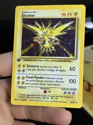 FRENCH HOLOBLEED 1st Edition Zapdos 16/102 Base Set 1999 WOTC Pokémon Electhor - Image 1 of 4