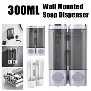 Doppel 300ml Leere Seifenspender Wandmontage für Duschgel Shampoo Seifenbehälter - Bild 1 von 22