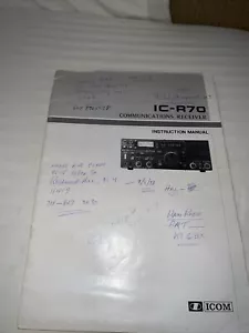 ICOM IC-R70 INSTRUCTION MANUAL ORIGINAL - Picture 1 of 19