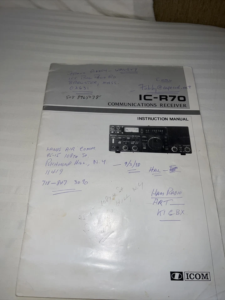 ICOM IC-R70  INSTRUCTION MANUAL ORIGINAL - Image 1 of 4
