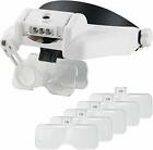 Head Mount Magnifier Headband Magnifying Glass With Light Handsfree For Close Wo