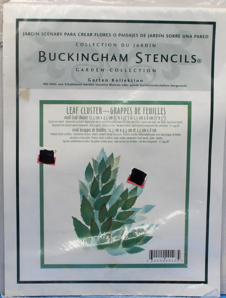 VINTAGE 1994 BUCKINGHAM GARDEN COLLECTION STENCIL LEAF CLUSTER SEALED NEVER USED - Image 1 of 1