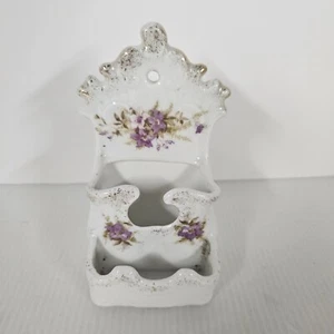 Antique 1920s Victoria Austrian Porcelain Wall Match Holder w/Striker Hands #250 - Picture 1 of 15