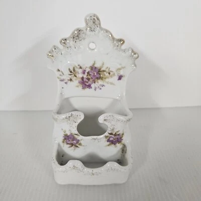 Antique 1920s Victoria Austrian Porcelain Wall Match Holder w/Striker Hands #250 - Image 1 of 4
