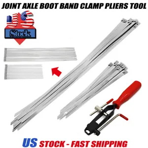 CV Joint Banding Boot Axle Clamp Pliers Tool w/ 20 Band & Buckle Clamps Car ATV - Picture 1 of 10