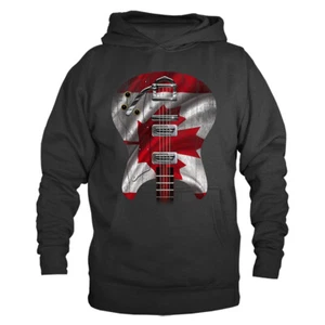 Gitarrenkörper Flagge Kanada Musik Band Grafik Hoodie - Bild 1 von 10
