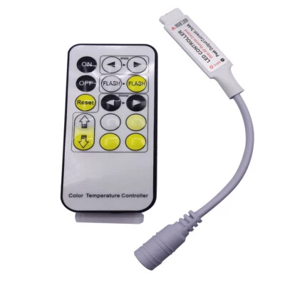 CCT Dual Color LED controller 15key RF Remote Dimmable For 5050 CCT strip light - Image 1 of 4