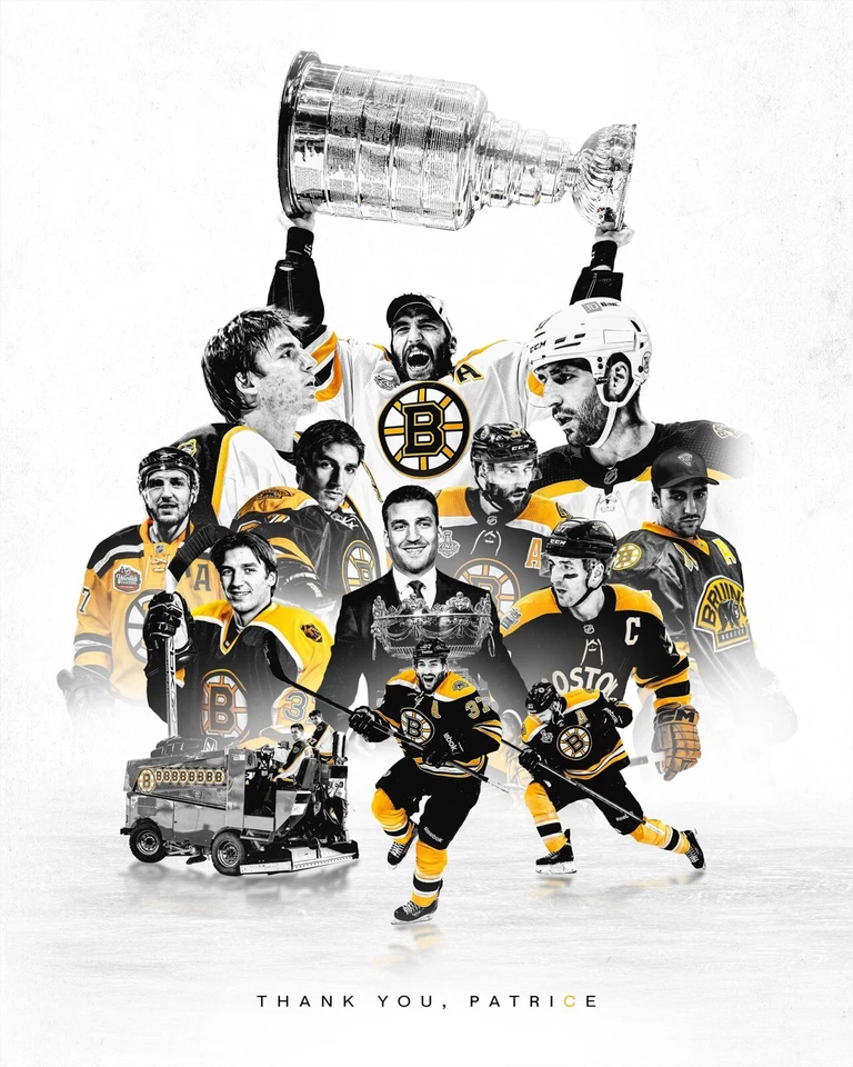 Foto de Patrice Bergeron collage de jubilación gracias Boston Bruins 8x10 NHL Foto 1 de 1