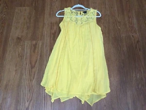 Womens New Directions Yellow Dress Size S - Sleeveless- Lacey Top - Picture 1 of 5