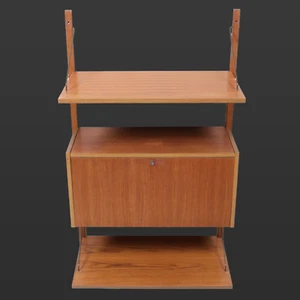 PS System Mid Century Vintage Danish Teak Wall Shelves Writing Bureau Single Bay - Picture 1 of 7