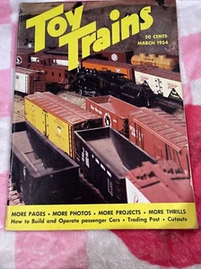 TOY TRAINS MAGAZINE. March 1954. With Cutouts. Rare Issue - Picture 1 of 12