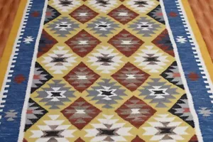 Wool Rug Turkish Kilim Dhurrie Afghan Oriental Area Rug 4x6 ft Hand Woven - Picture 1 of 6